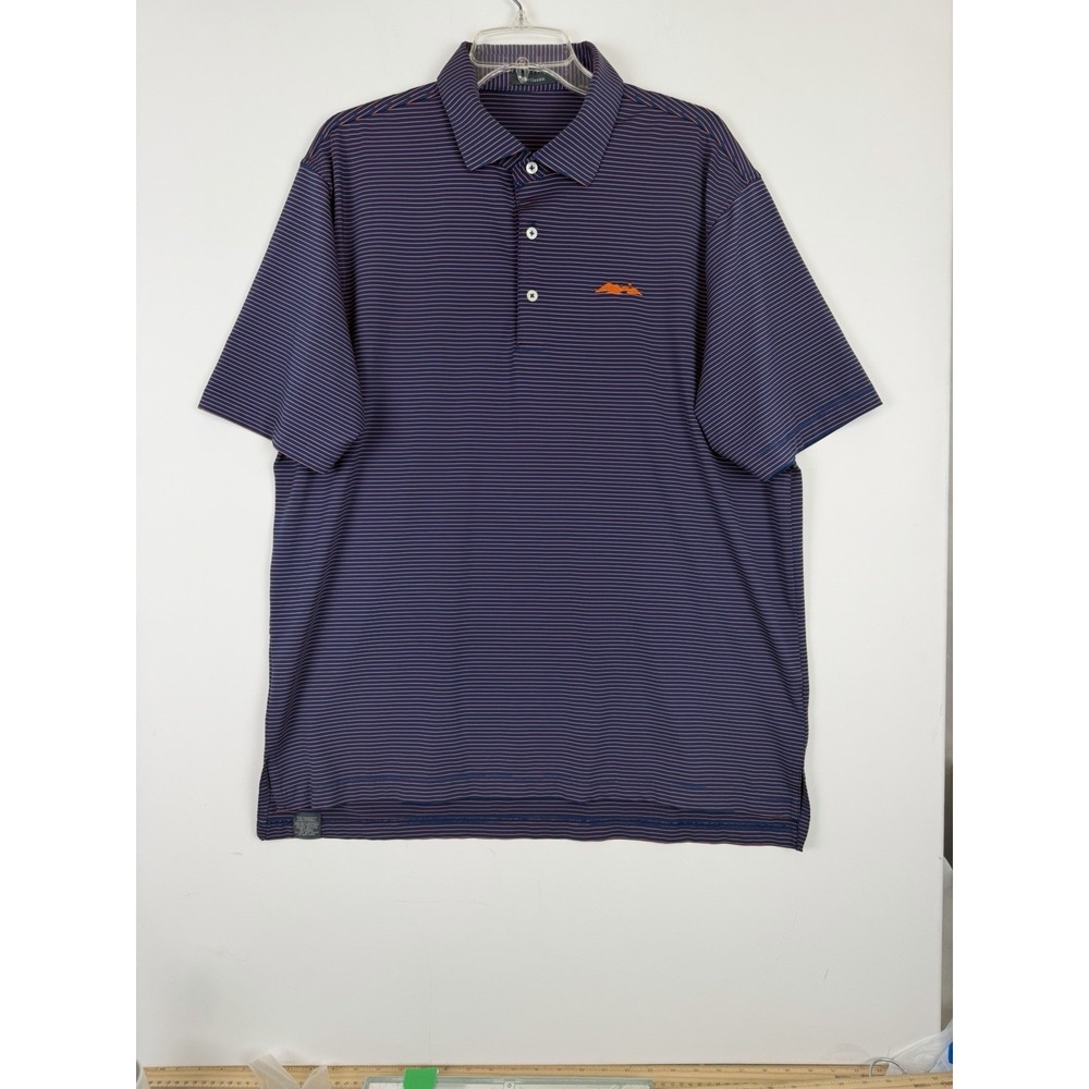 turtleson mens polo short sleeve XL‎ Navy With Orange stripes